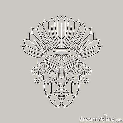 Native American Vector Illustration Vector Illustration