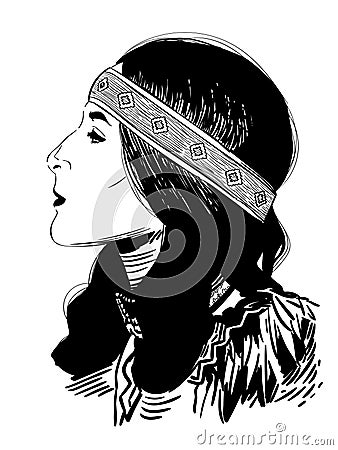 Native american woman Vector, Eps, Logo, Icon, Silhouette Illustration by crafteroks for different uses. Visit my website at https Vector Illustration