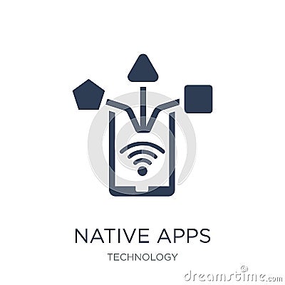 Native apps icon. Trendy flat vector Native apps icon on white b Vector Illustration