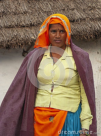 Indian Asian Woman in Rural Village Editorial Stock Photo