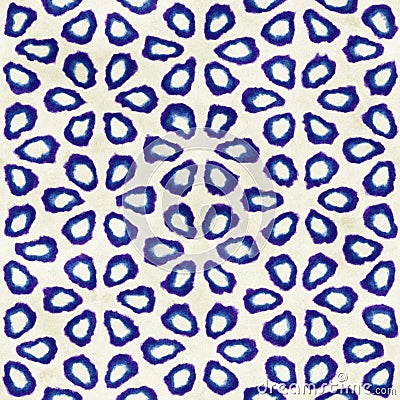 Native batik seamless watercolor artistic boho style colorful square pattern. Stock Photo