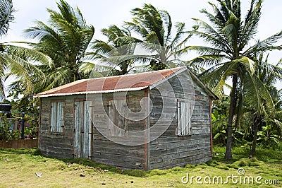 Native house little corn island Stock Photo