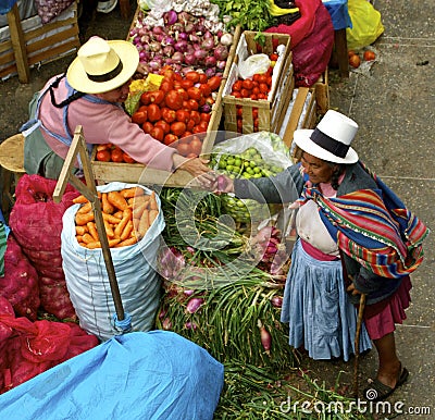 Native local market. Urubamba, Peru Editorial Stock Photo