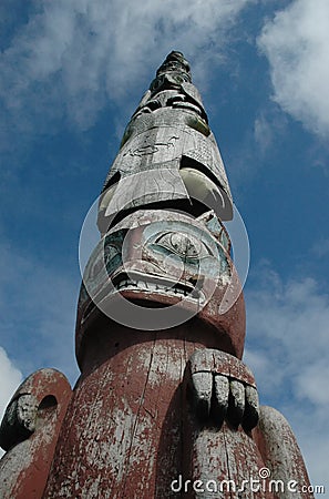 Native totem pole Sitka Alaska Stock Photo