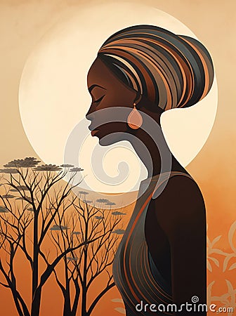 Woman tribal fashion traditional head face lady culture africa person ethnic woman Stock Photo