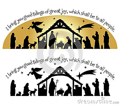 Nativity Christmas Silhouette/eps Vector Illustration