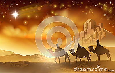 Nativity Christmas Three Wise Men Illustration Vector Illustration