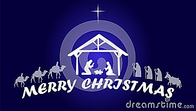 The Nativity of Jesus Christ. Merry Christmas Stock Photo