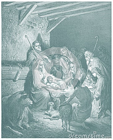 Nativity of Jesus illustration sketch Cartoon Illustration