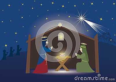 Nativity scene Vector Illustration