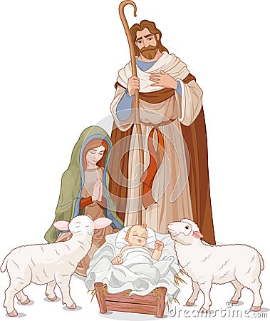 Nativity scene Vector Illustration