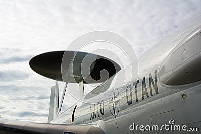 NATO airplane with special radar Editorial Stock Photo