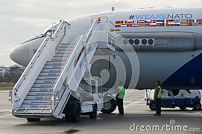 NATO AWACS Aircrafts Arrival In Romania Editorial Stock Photo