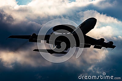 NATO Early Warning & Control Force Boeing E-3A AWACS flying at Zeltweg Air Base Editorial Stock Photo