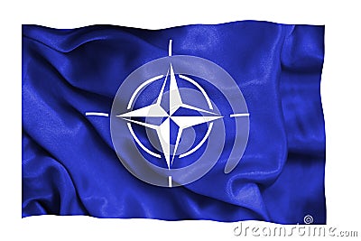 NATO flag silk fabric background wave alliance Editorial Stock Photo