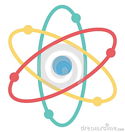 Atom, Molecule Color Isolated Vector Icon Vector Illustration