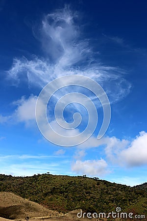 A natrual treble clef like cloud Stock Photo