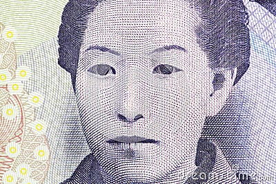 Natsuko Higuchi a closeup portrait from Japanese money Stock Photo