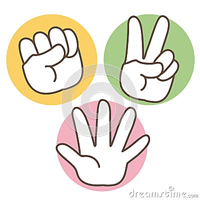 Rock Paper Scissors icons. vector illustration. Vector Illustration