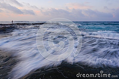 Natuna Island landscape in Teluk Buton Village Stock Photo