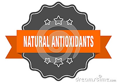 natural antioxidants label Vector Illustration