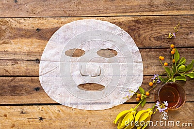 Natural aroma sheet mask extract honey herbal vegetation health care for skin face Stock Photo