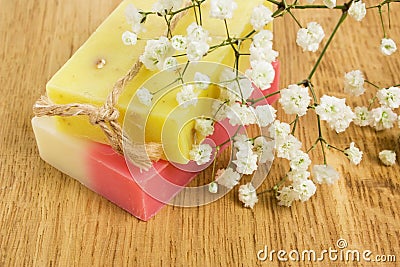 Natural aromatic handmade herbal soap Stock Photo