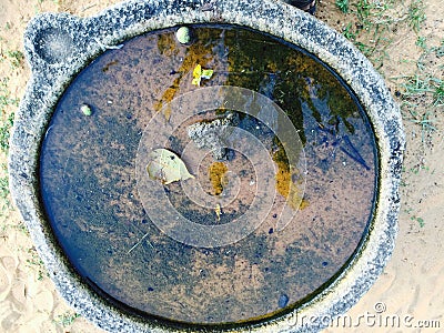 Natural beauti water pot rainwater Stock Photo