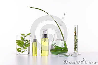 Natural beauty cosmetics product with herbal ingredients, close-up Stock Photo