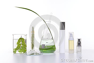 Natural beauty cosmetics product with herbal ingredients, close-up Stock Photo