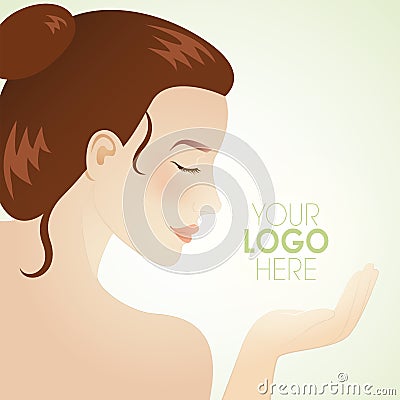 Natural beauty spa girl Vector Illustration