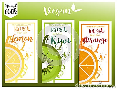 Natural, bio, fresh, healthy food label set in vector Vector Illustration