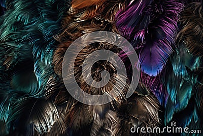 Natural Bird Feathers Texture Background With Generative AI Stock Photo