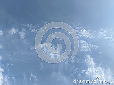 Natural blue sky with cloud, morning sky background Stock Photo