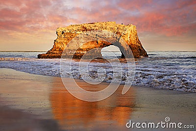 Natural Bridge in orange, California Stock Photo