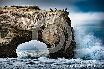 Natural Bridges State Beach Stock Photo