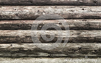 Natural brown log cabin wood wall. Wall texture background pattern. Stock Photo