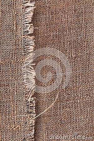 Natural burlap texture with torn edges with space for text Stock Photo