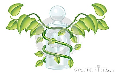 Natural caduceus bottle concept Vector Illustration