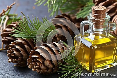 natural cedar nut oil for a healthy diet Stock Photo
