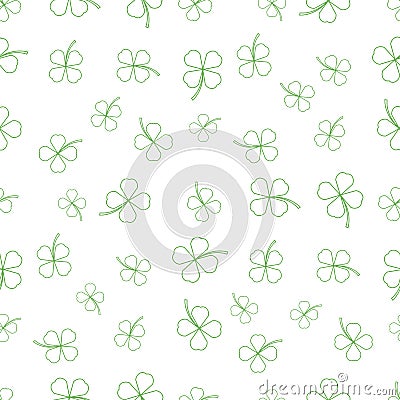 Natural Chamrock Texture. Cartoon Clover Leaves Vector Illustration