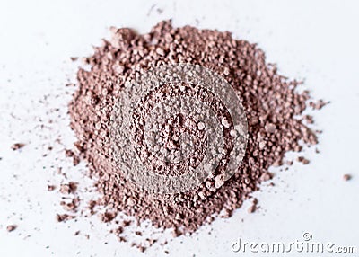 Natural colored pigment powder close up, matt brown eyeshadow pi Stock Photo