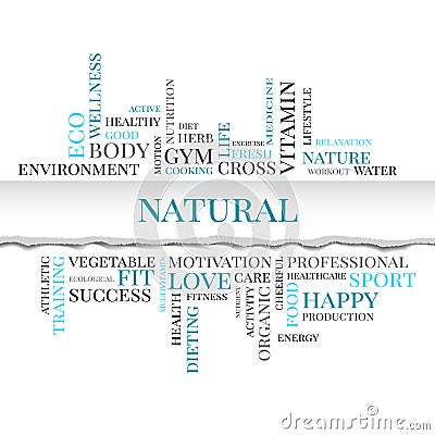 NATURAL concept related words in tag cloud Stock Photo