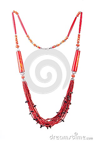 Natural Coral Necklace Stock Photo