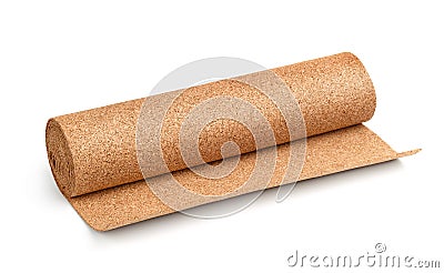 Natural cork flooring underlayment roll Stock Photo