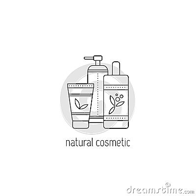 Natural cosmetics line icon Vector Illustration