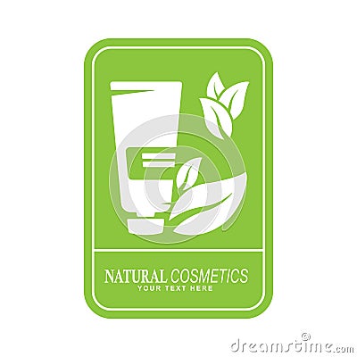 Natural cosmetics. Template for a logo, emblem, label or sticker Vector Illustration