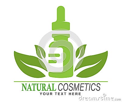 Natural cosmetics. Template for a logo, emblem, label or sticker Vector Illustration