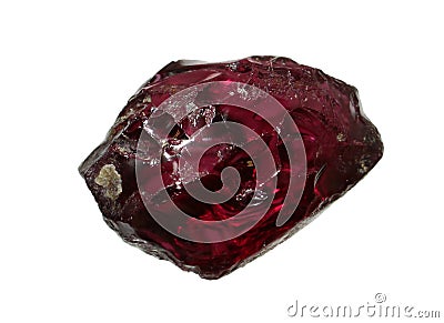 Natural crimson crystal of garnet-pyrope mineral Stock Photo