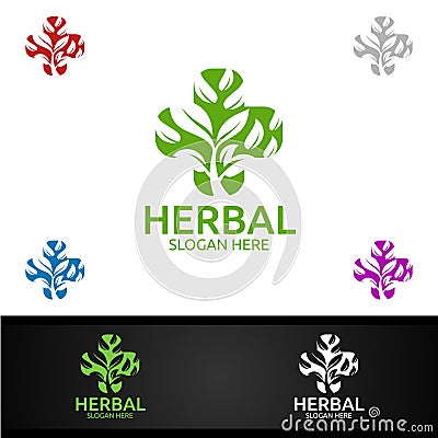 Natural Cross Medical Hospital Logo for Emergency Clinic Drug Store or Volunteers Vector Illustration